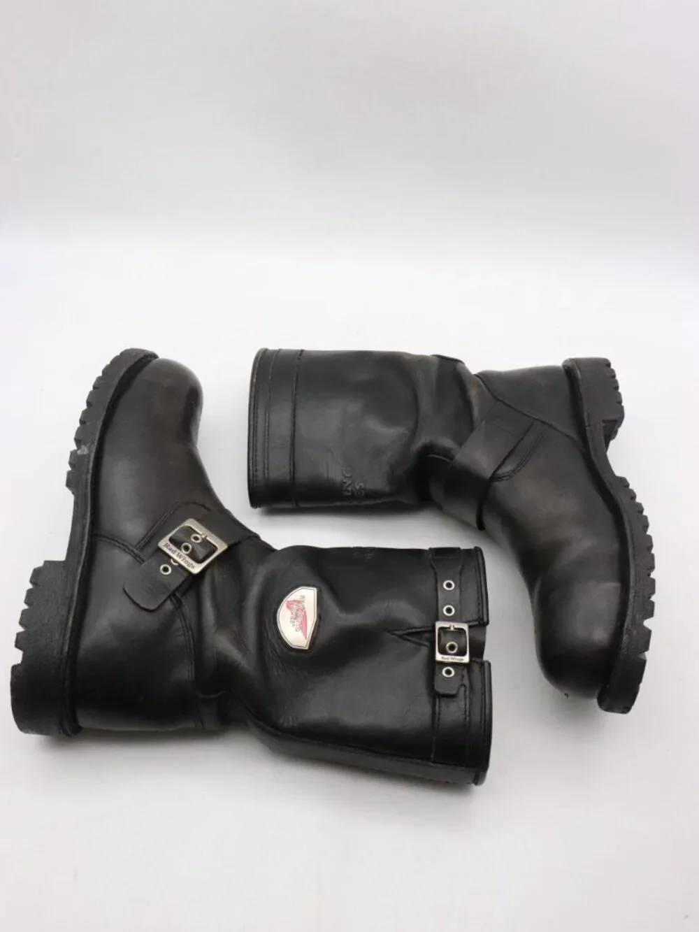 Red Wing Engineer Boots 988 Men's Size 11.5 D Steel Toe Vibram Black Leather